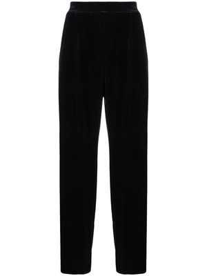 Amazuìn high-waist wide-leg velvet trousers - Black
