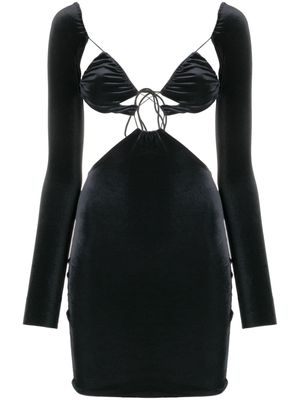 Amazuìn long-sleeve cut-out minidress - Black