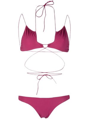 Amazuìn strap-wrap bikini set - Pink