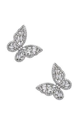 Amber Sceats x REVOLVE Butterfly Wings Earrings in Metallic Silver.