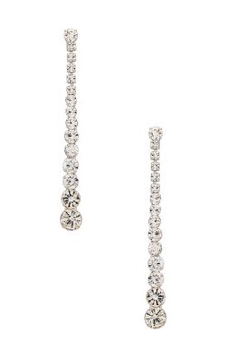 Amber Sceats x REVOLVE Crystal Droplet Earrings in Metallic Silver.