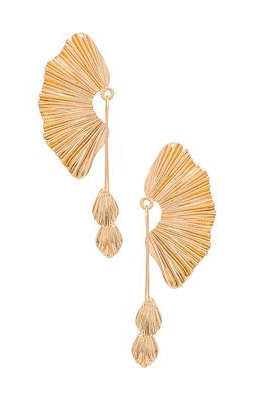 Amber Sceats x REVOLVE Fan Drop Earrings in Metallic Gold.