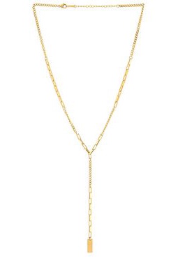 Amber Sceats x REVOLVE Pave The Way Lariat Necklace in Metallic Gold.