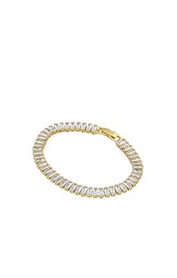 Amber Sceats x REVOLVE Rectangle Tennis Bracelet in Metallic Gold.