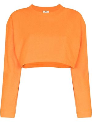 Ambra Maddalena cropped towelling sweatshirt - Orange