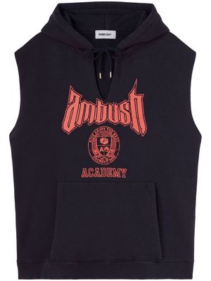 AMBUSH Academy sleeveless cotton-blend hoodie - Black