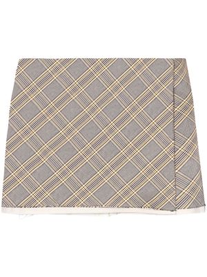 AMBUSH check-pattern pleated cotton miniskirt - Grey