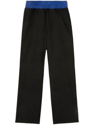 AMBUSH contrast waist straight-leg trousers - Black