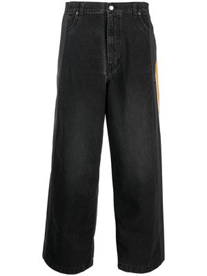 AMBUSH contrasting-detail wide-leg trousers - Black