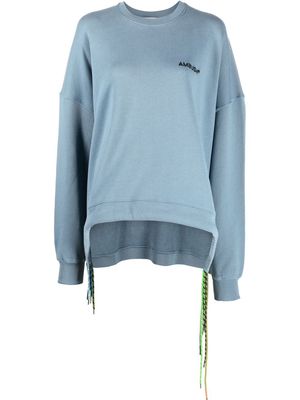 AMBUSH cord-detail crew-neck sweatshirt - Blue