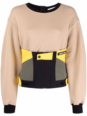 AMBUSH corset-detail sweatshirt - Yellow