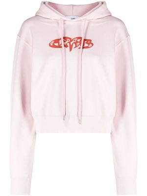 AMBUSH cropped cotton hoodie - Pink