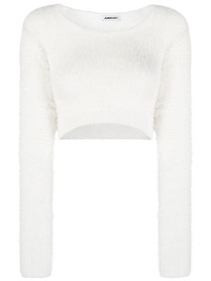AMBUSH cropped long-sleeve jumper - White
