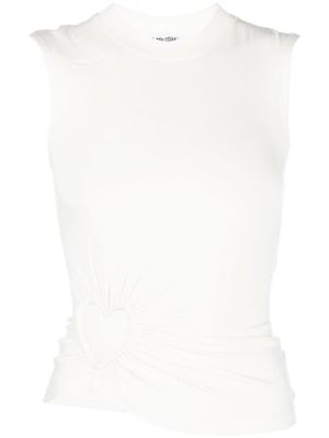AMBUSH cut out-heart sleeveless top - White