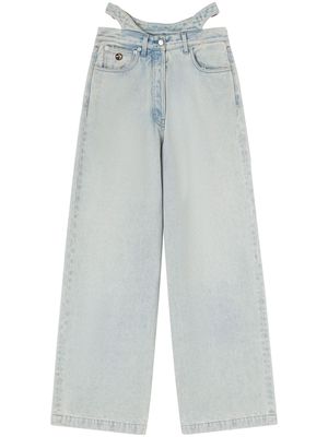 AMBUSH cut-out wide-leg jeans - Blue