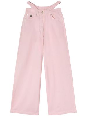 AMBUSH cut-out wide-leg jeans - Pink