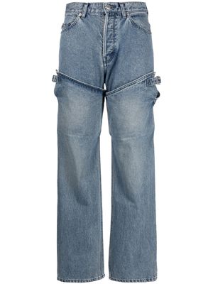 AMBUSH detailed straight-leg jeans - Blue