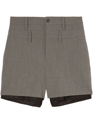 AMBUSH double-belted cotton shorts - Grey