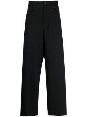 AMBUSH Double Belted virgin-wool trousers - Black