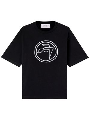 AMBUSH Emblem-print organic-cotton T-shirt - Black