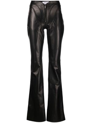 AMBUSH flared leather trousers - Black