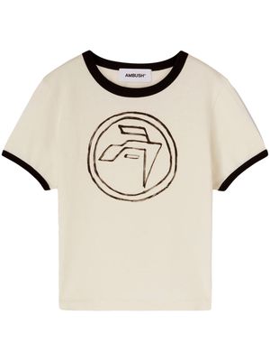 AMBUSH hand-print organic cotton T-shirt - Neutrals
