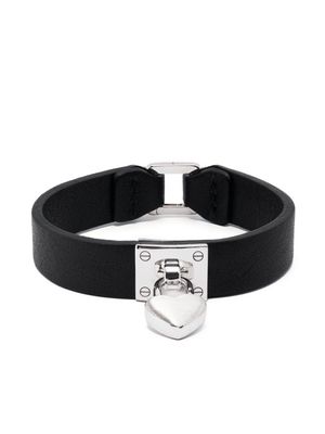 AMBUSH heart-charm leather bracelet - Black