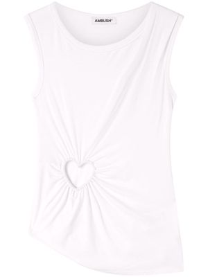 AMBUSH heart-motif cut-out top - White