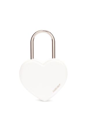 AMBUSH Heart Padlock leather tote bag - White