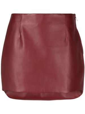 AMBUSH high-waisted leather mini skirt - Brown