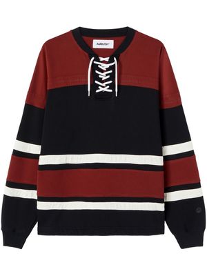 AMBUSH Hockey striped organic-cotton sweatshirt - Black