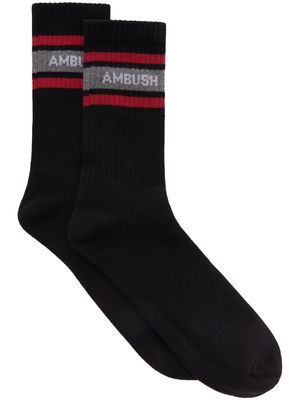 AMBUSH intarsia-logo ankle socks - Black