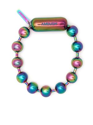 AMBUSH iridescent-effect ball chain bracelet - Pink