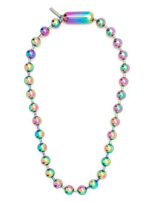 AMBUSH iridescent-effect ball chain necklace - Green