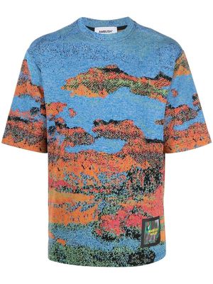 AMBUSH jacquard-pattern short-sleeved T-shirt - Blue
