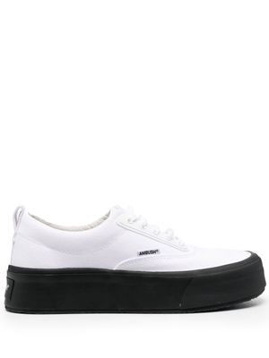 AMBUSH lace-up flatform sneakers - White