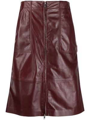 AMBUSH leather zipped high-waisted skirt - 3500 WINE