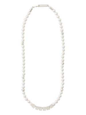 AMBUSH letterbox pearl-detail necklace - White