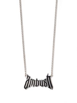AMBUSH logo-charm chain-link necklace - Silver