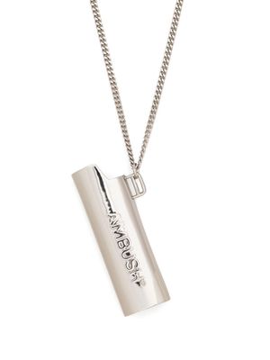 AMBUSH logo-embossed lighter necklace - Silver