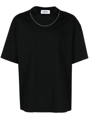 AMBUSH logo-embroidered chain-detail cotton T-shirt - Black