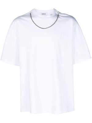 AMBUSH logo-embroidered chain-detail cotton T-shirt - White