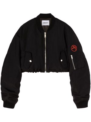 AMBUSH logo-embroidered cropped bomber jacket - Black