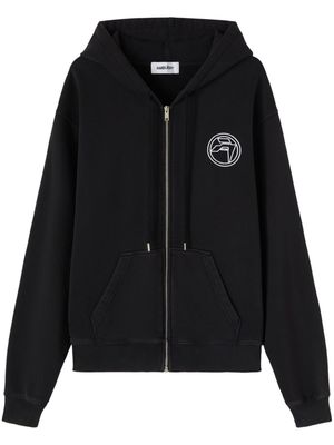 AMBUSH logo-embroidered organic cotton hoodie - Black