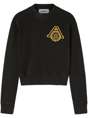 AMBUSH logo-embroidered organic cotton sweatshirt - Black