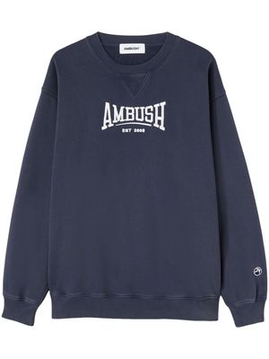 AMBUSH logo-embroidered organic-cotton sweatshirt - Blue