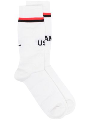 AMBUSH logo-intarsia socks - White
