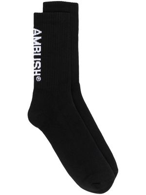 AMBUSH logo-jaquard socks - Black