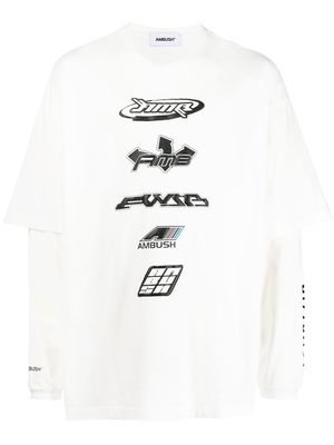 AMBUSH logo-print layered T-shirt - White
