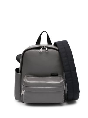 AMBUSH logo-tag leather backpack - Grey